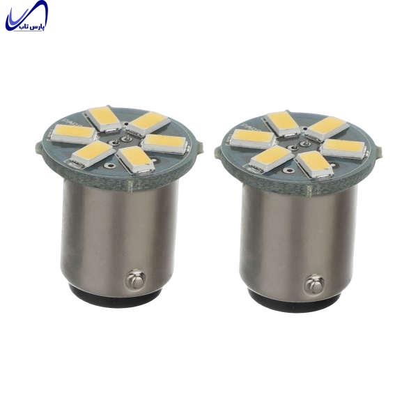 لامپ ال ای دی دو کنتاک پارس تاب مدل S25 12V/1W بسته دو عددی